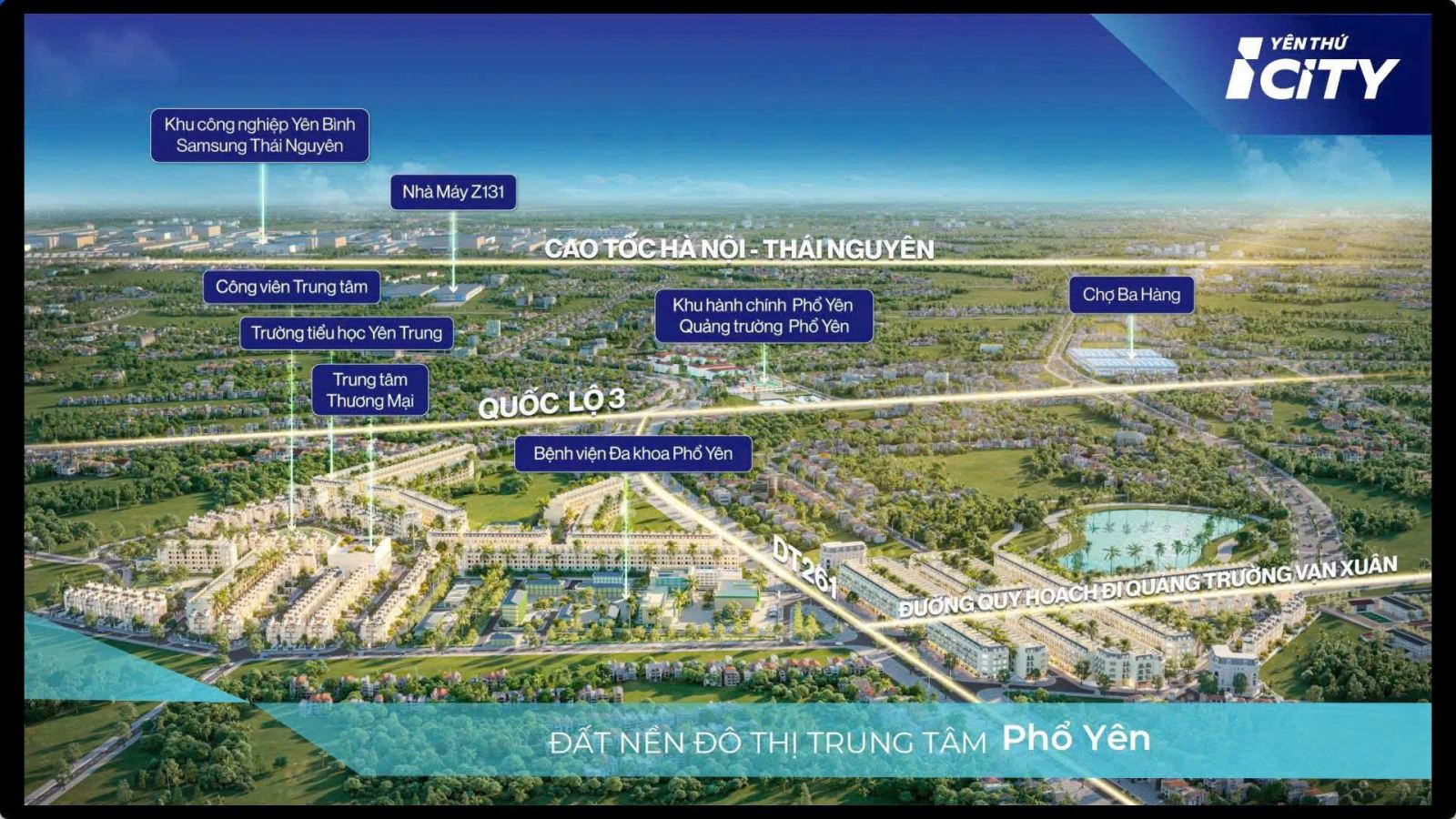vị trí dự án yên thứ i city phổ yên